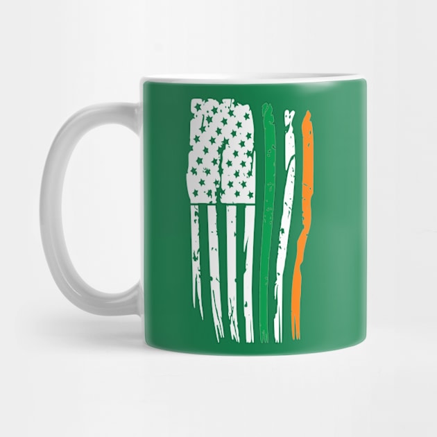 Irish American Flag T-Shirt St. Patrick's Day Ireland by ADKApparel